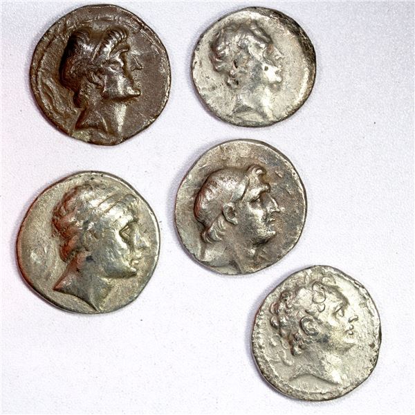 SELEUKID & CHARACENE: LOT of 5 tetradrachms