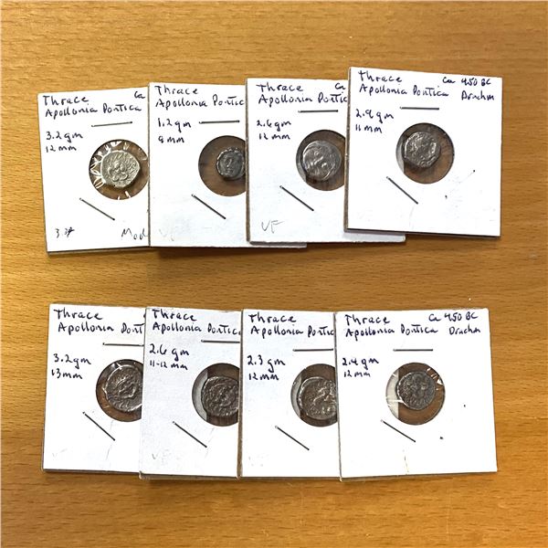 THRACE: Apollonia Pontika, LOT of 8 silver coins