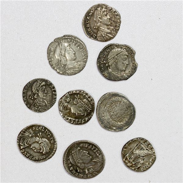 ROMAN EMPIRE: LOT of 9 AR siliquae