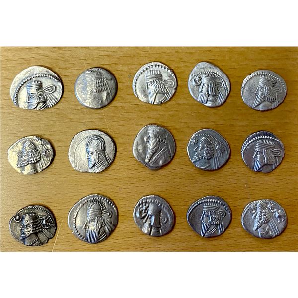 PARTHIAN KINGDOM: LOT of 15 better AR drachms