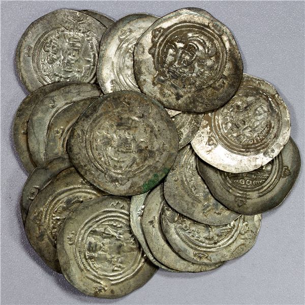 SASANIAN KINGDOM: Khusro II, 591-628, LOT of 20 silver drachms