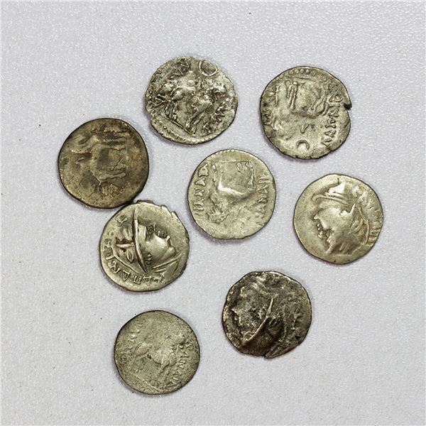 YUEH CHI: Sapadbizes, late 1st century BC, LOT of 8 AR hemidrachms