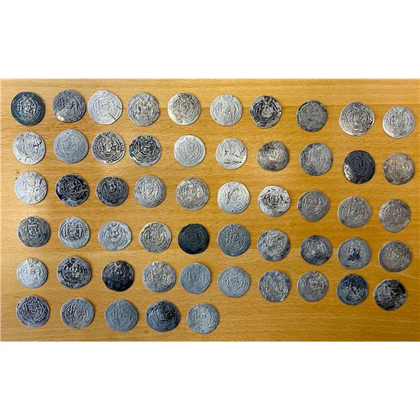 TABARISTAN: LOT of 56 silver hemidrachms