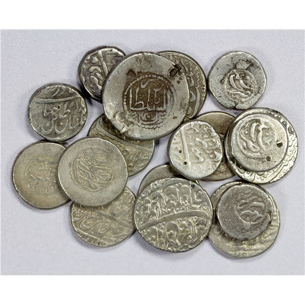 AFSHARID: Nadir Shah, 1735-1747, LOT of 17 larger silver coins