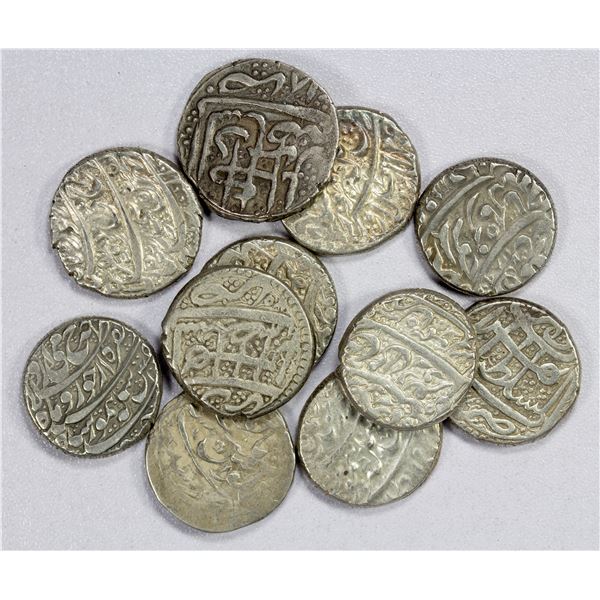 DURRANI: Taimur Shah, 1772-1793, LOT of 11 silver rupees