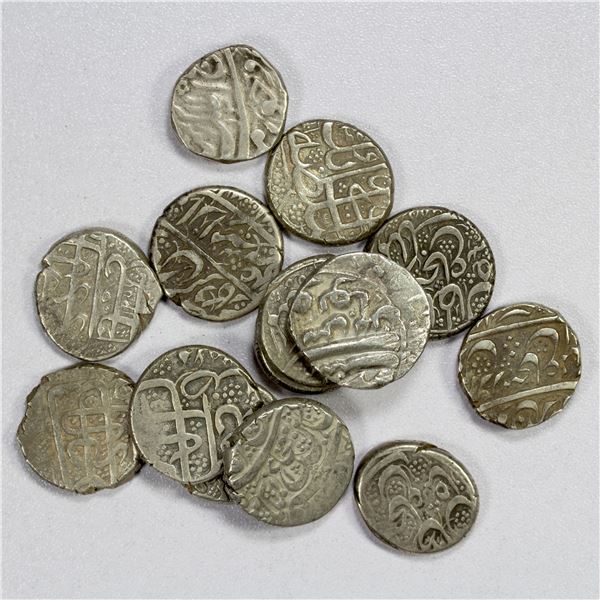 DURRANI: Shah Shuja', 2nd & 5th reigns, LOT of 14 silver rupees