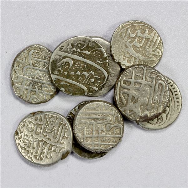 DURRANI & BARAKZAY: LOT of 9 silver coins