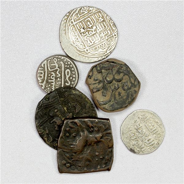 MEDIEVAL ISLAMIC: LOT of 3 silver & 3 copper coins