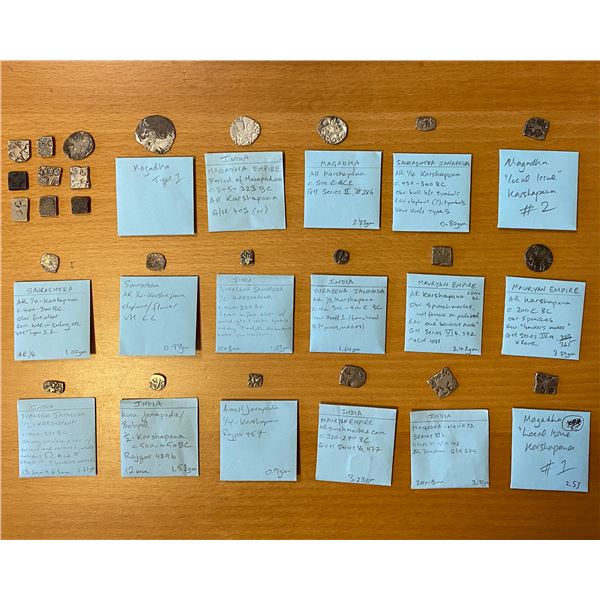 ANCIENT INDIA: LOT of 26 silver punchmarked coins