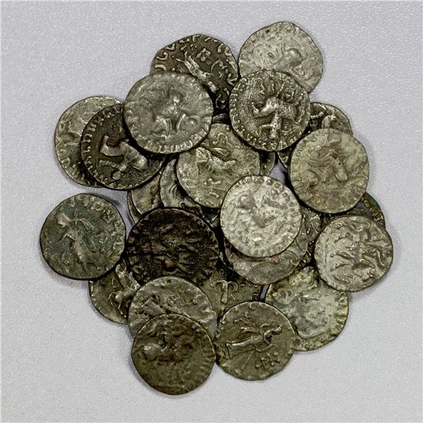 INDO-SCYTHIAN: LOT of 27 silver drachms