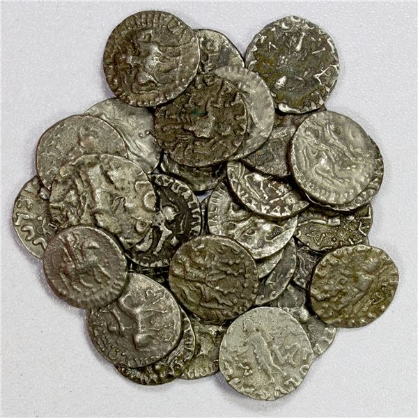INDO-SCYTHIAN: LOT of 27 silver drachms