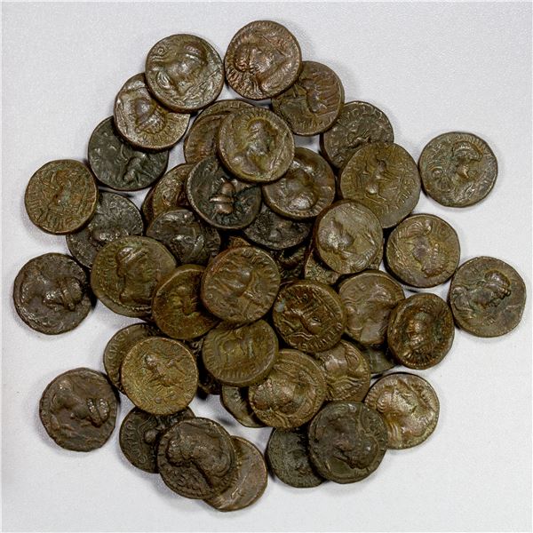 KUSHAN: Vima Takto, ca. 80-105 AD, Lot of 50 copper units