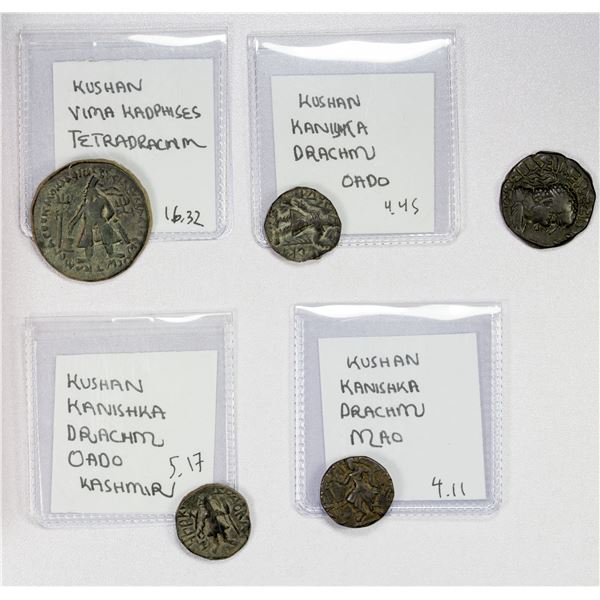 KUSHAN: LOT of 5 copper coins
