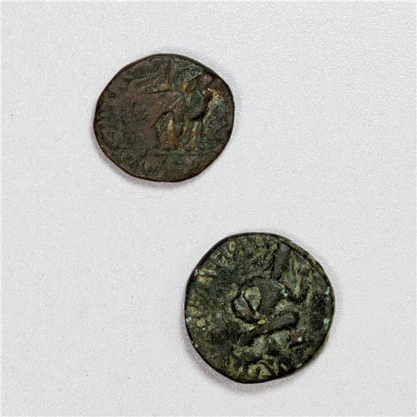 KUSHAN: LOT of 2 AE tetradrachms