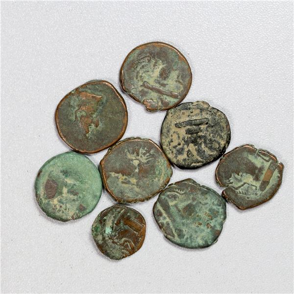 KUSHANO-SASANIAN: Ardashir I, ca. 230-245, LOT of 8 Gandharan coppers