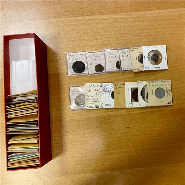 INDIAN STATES: LOT of 49 coins, copper unless noted