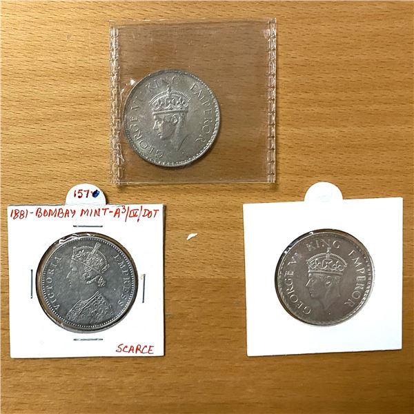 BRITISH INDIA: LOT of 3 coins