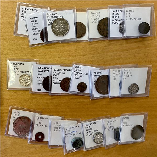 INDIA & STATES: LOT of 21 coins