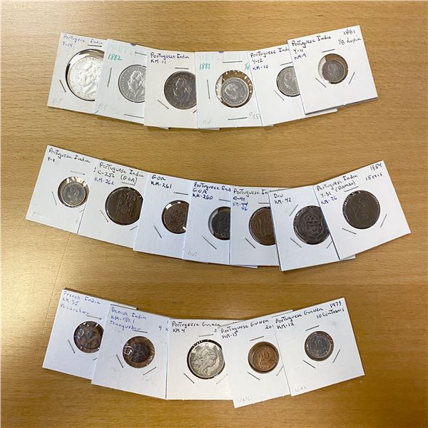 INDIA, ETC.: LOT of 19 coins