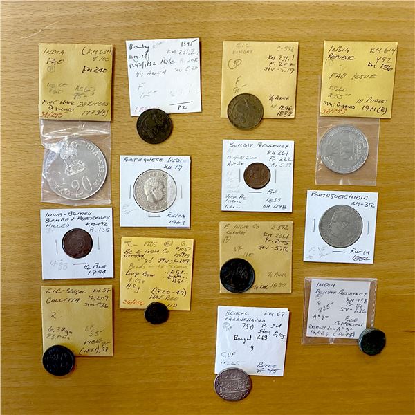 INDIA: LOT of 13 coins