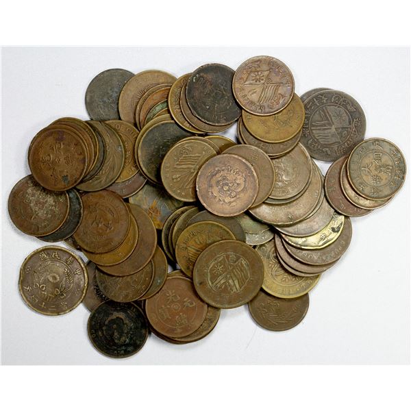 CHINA: LOT of 77 copper machine made coins