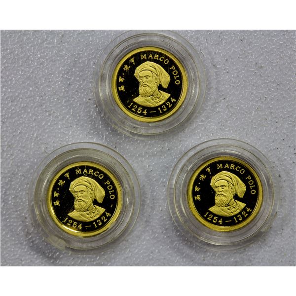 CHINA (PEOPLE'S REPUBLIC): LOT of 3 AV 10 yuan, Proof