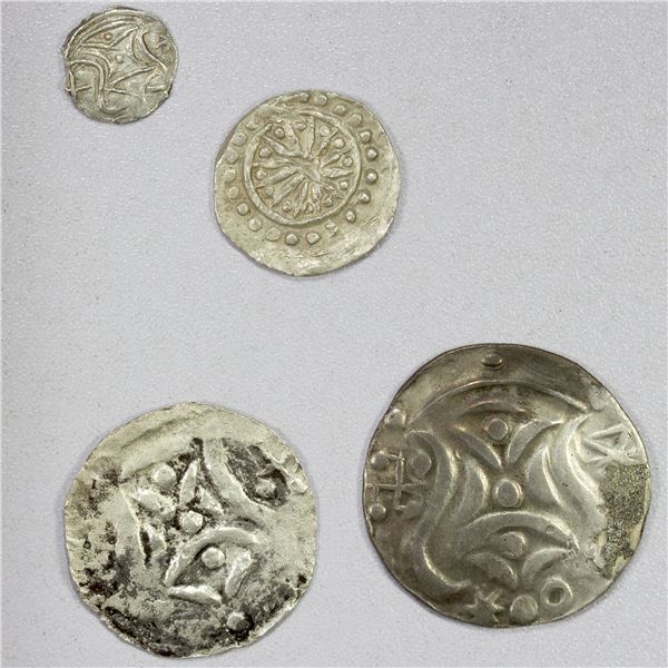 BURMESE KINGDOMS: SET of 4 silver denominations