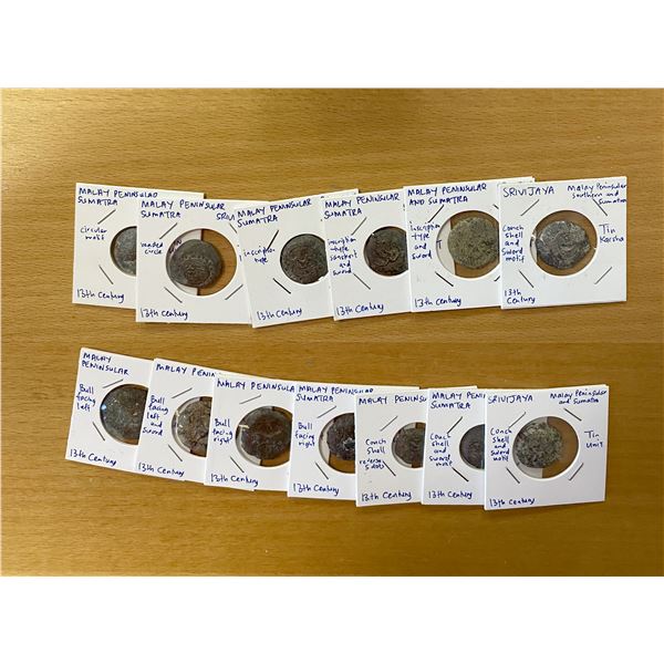 INDONESIA: SUMATRA: LOT of 13 tin-lead units