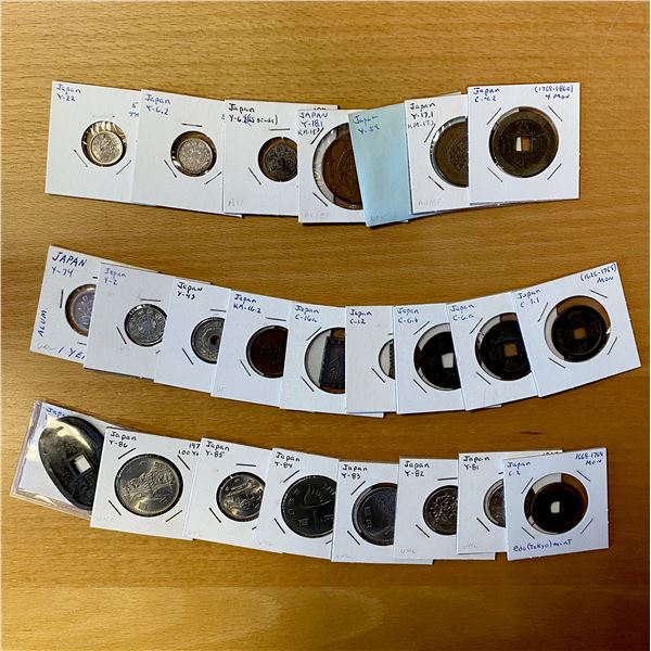 JAPAN AND RYUKYUS: LOT of 24 coins