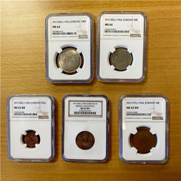 JORDAN: SET of 5 encapsulated coins