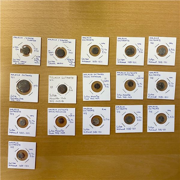 MALACCA & KAMPAR: LOT of 16 tin pitis