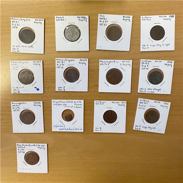 NETHERLANDS EAST INDIES: LOT of 13 coins