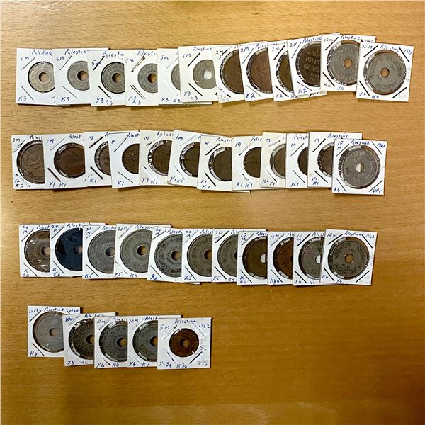 PALESTINE: British Mandate, LOT of 40 base metal minors