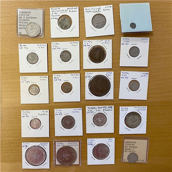 TURKEY, ETC.: LOT of 20 coins