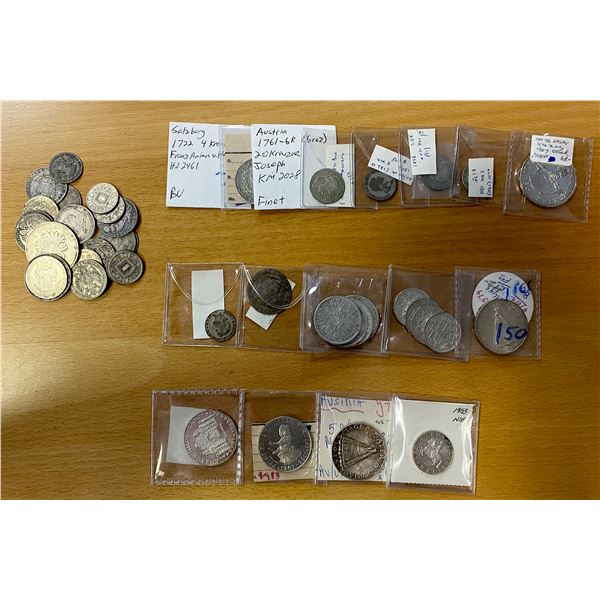 AUSTRIA: LOT of 45 silver coins