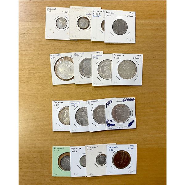 DENMARK: LOT of 16 coins