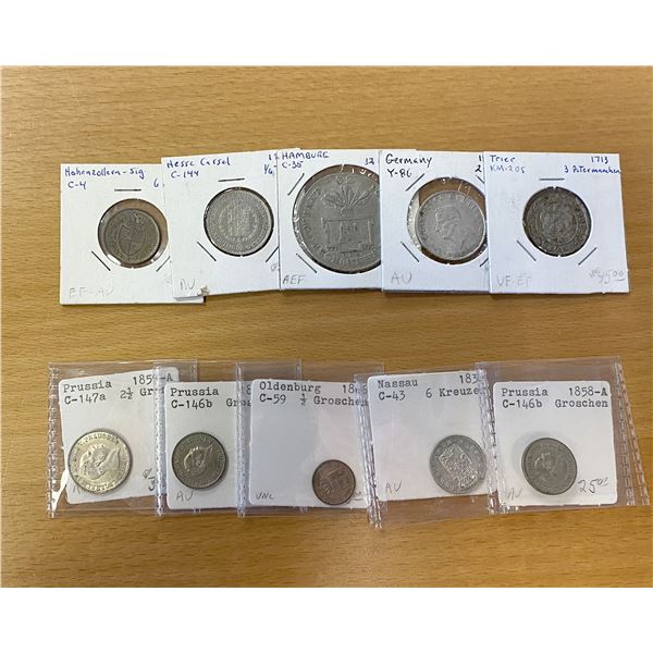GERMAN STATES & LATER: LOT of 10 coins