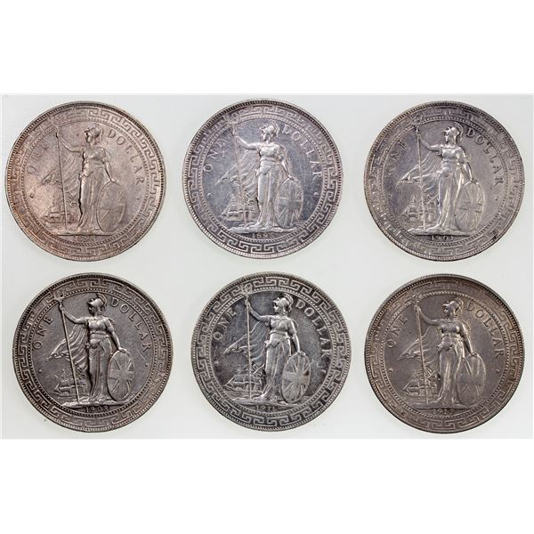 GREAT BRITAIN: LOT of 6 trade dollars