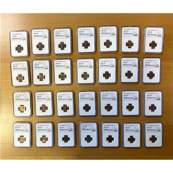 GREAT BRITAIN: LOT of 28 certified coins