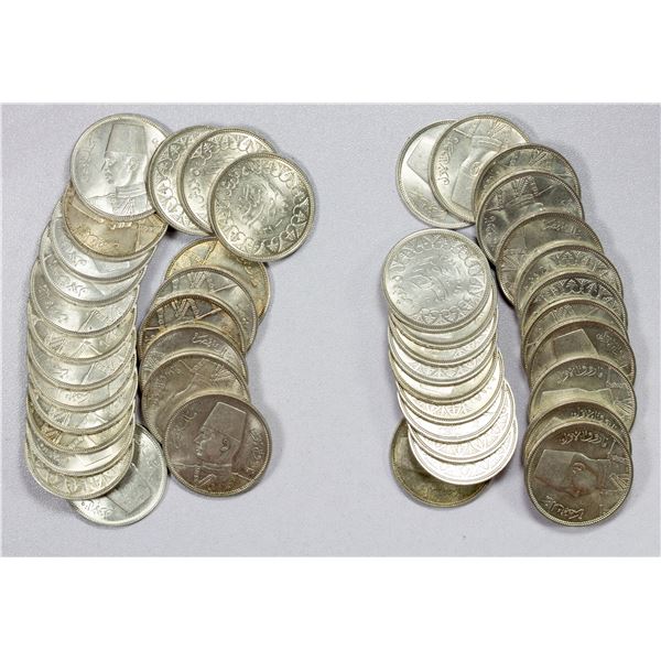 EGYPT: LOT of 45 silver coins