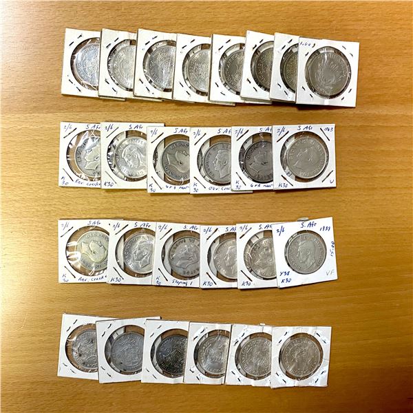 SOUTH AFRICA: LOT of 26 halfcrown-sized coins