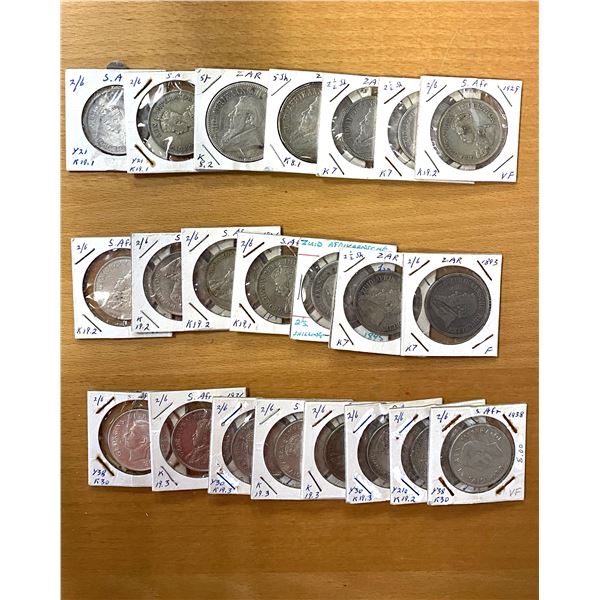 SOUTH AFRICA: LOT of 22 halfcrowns and crowns