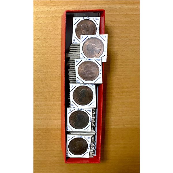 SOUTH AFRICA: LOT of 69 halfpennies and pennies