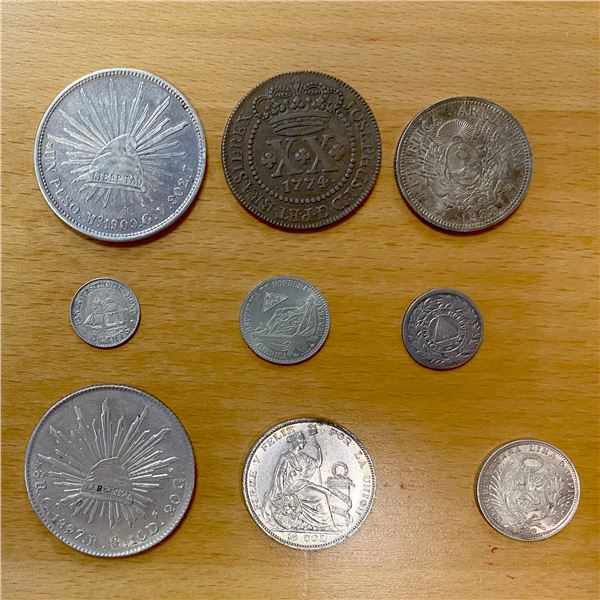 AMERICAS: LOT of 9 coins