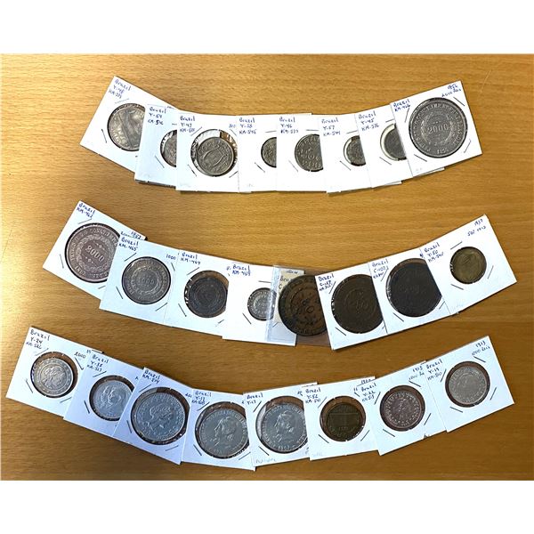 BRAZIL: LOT of 24 coins