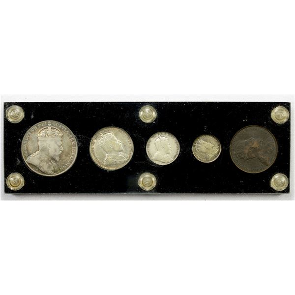 NEWFOUNDLAND: 5-piece SET of 1904 coinage