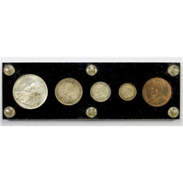 NEWFOUNDLAND: 5-piece SET of 1917 coinage