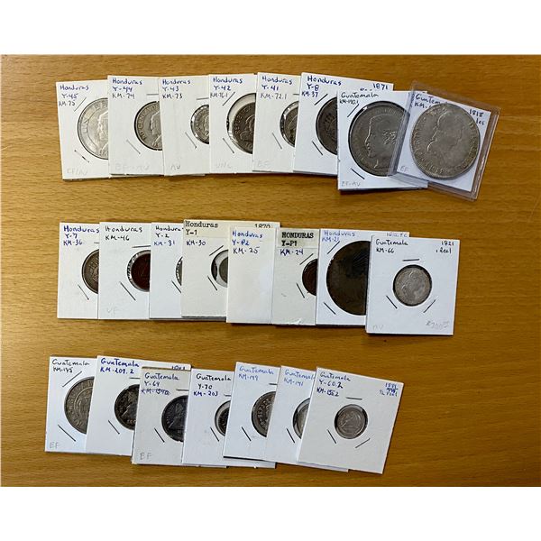 CENTRAL AMERICA: LOT of 23 coins