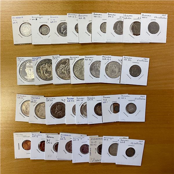 CENTRAL AMERICA: LOT of 32 coins