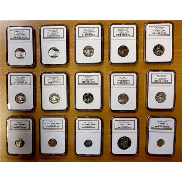 UNITED STATES: LOT of 15 certified silver & clad Proofs, 2006